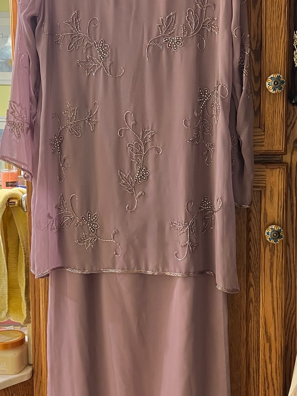 Embroidered Lavender/light plum Women's Dress Set